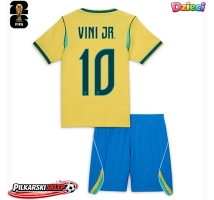 Brazylia Vinicius Junior #10 Koszulka Podstawowa dzieci MŚ 2026 Krótki Rękaw (+ krótkie spodenki)
